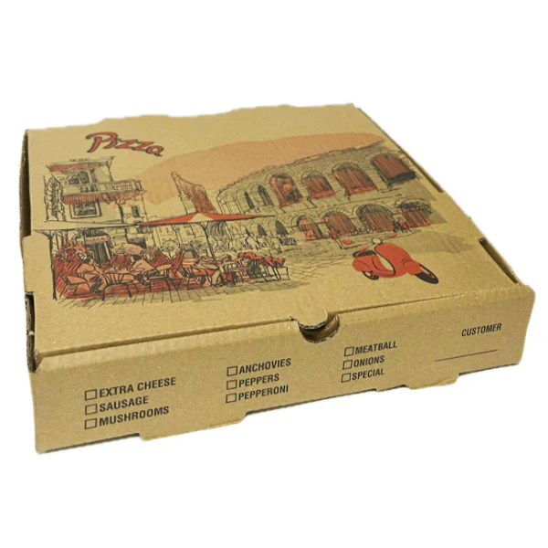 PAPER EVO - PRINTED 14IN PIZZA BOX 50 UN