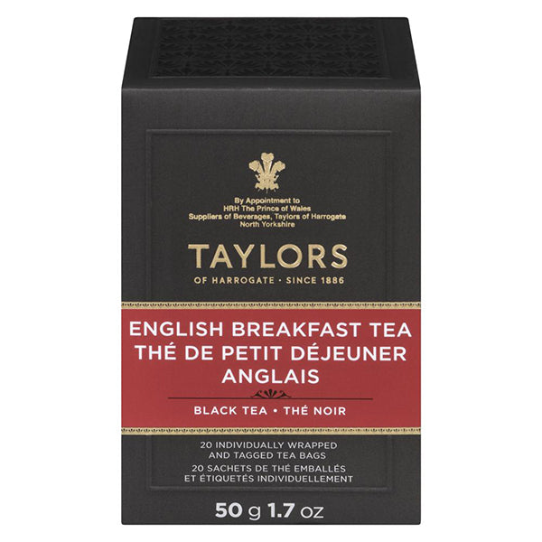 TAYLORS OF HARROGATE - ENGLISH BREAKFAST TEA 50GR 20 PK