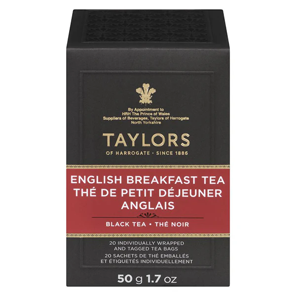 TAYLORS OF HARROGATE - ENGLISH BREAKFAST TEA 50GR 20 PK