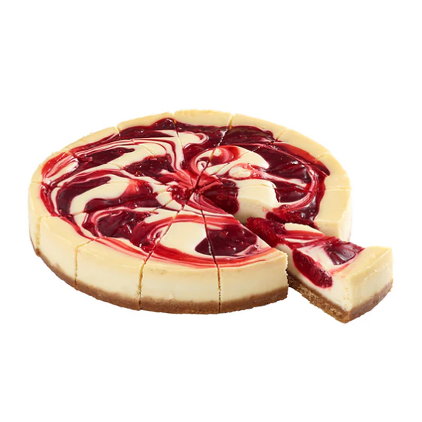 ELITE SWEETS - CHEESECAKE CHERRY SWIRL SLICED 1.9KG