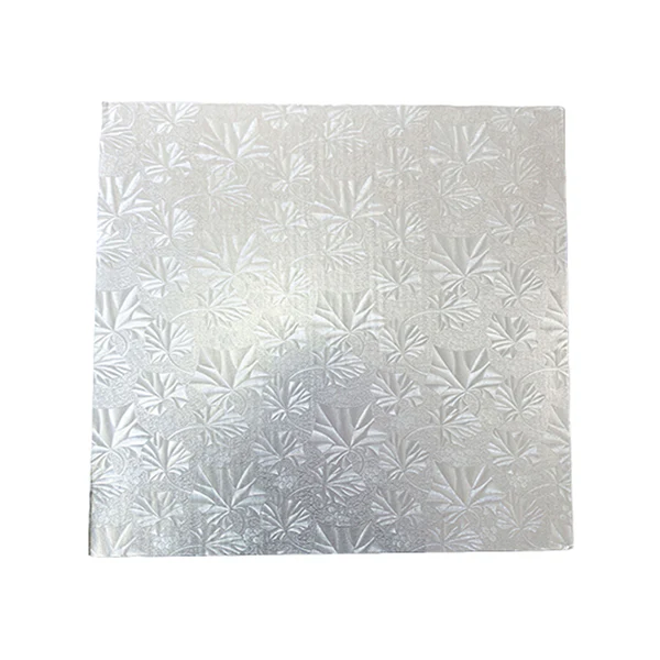 ENJAY - 10" SQUARE X 1/4 SILVER CAKE BOARD 10.5*10.5*7.5 24EA