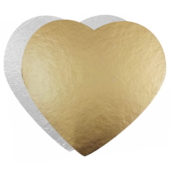 ENJAY - 10IN HEART x 0.80 GOLD/SILVER CAKE BOARD 10EA