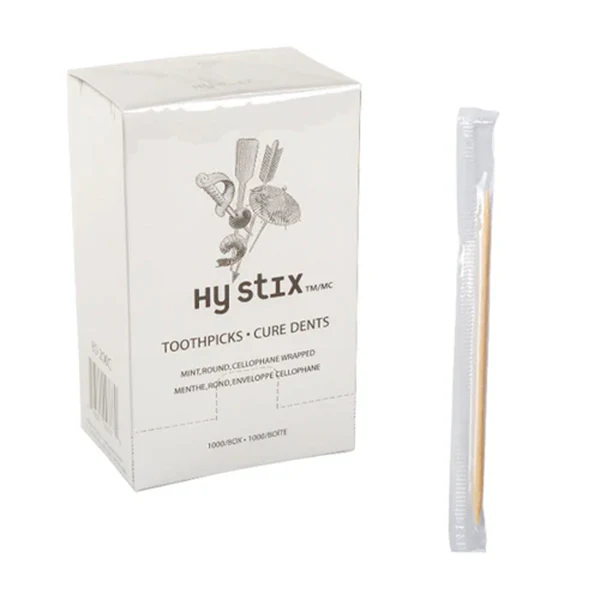 HY STIX - TOOTHPICK MINT CELLO WRAPPED 1000PK