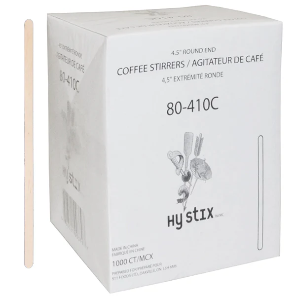 HY STIX - 4.5" WOOD COFFEE STIRRER 1000EA