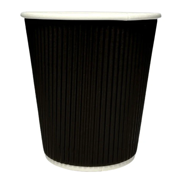 MAHER PRODUCTS - 12oz BLACK RIPPLE WALL CUP 25 PK