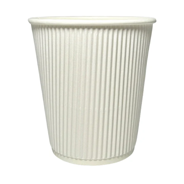 MAHER PRODUCTS - 8oz SQUAT WHITE RIPPLE WALL CUP 25 PK