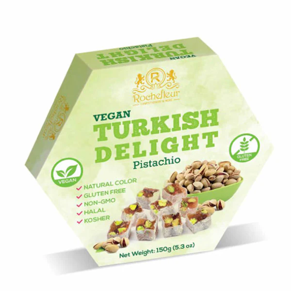ROCHEFLEUR - VEGAN TURKISH DELIGHTS PISTACHIO 8x150 GR