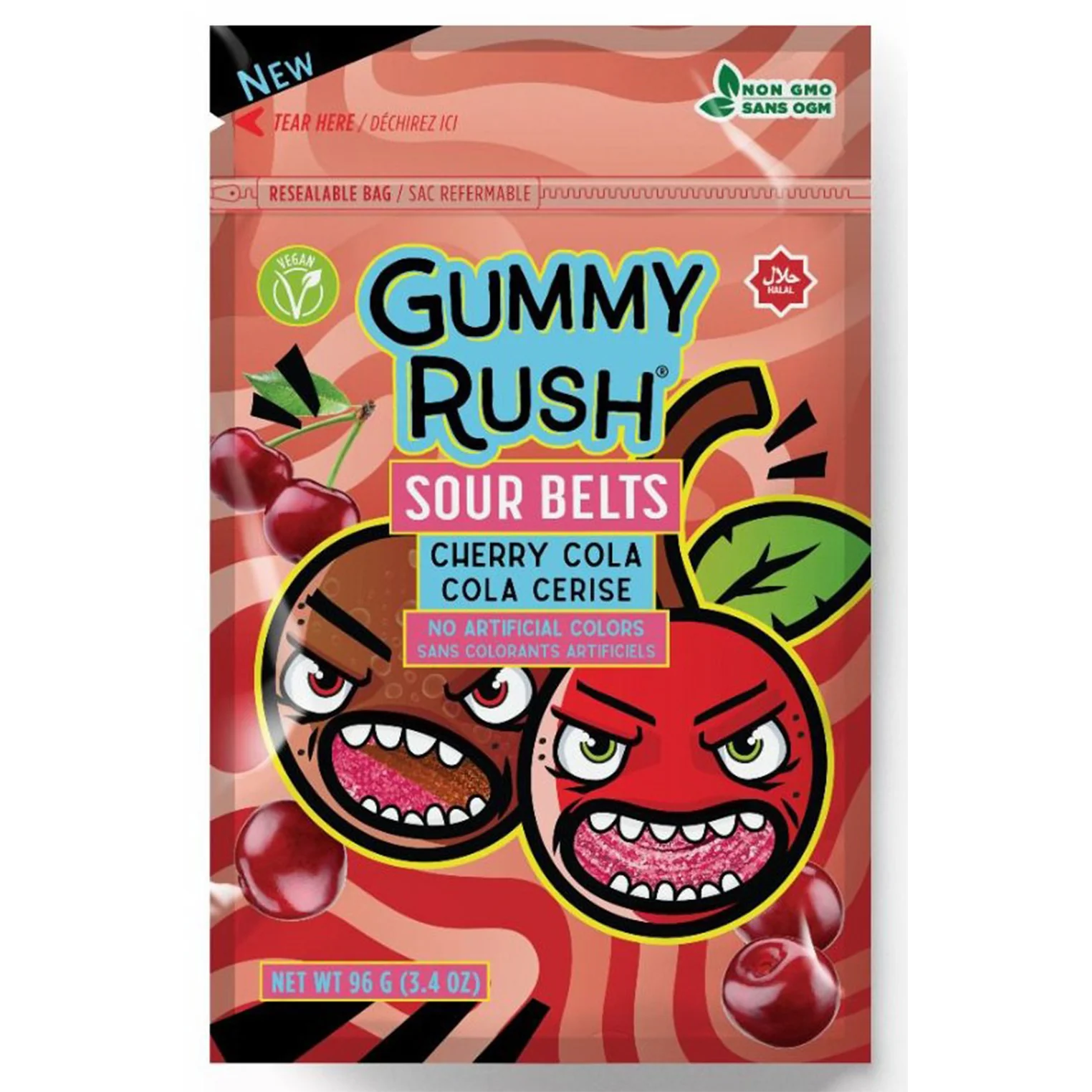 GUMMY RUSH - SOURBELT CHERRY COLA 4x12x96 GR