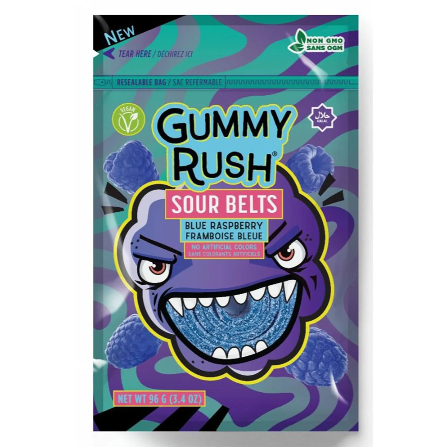 GUMMY RUSH - SOURBELT BLUE RASPBERRY 4x12x96 GR