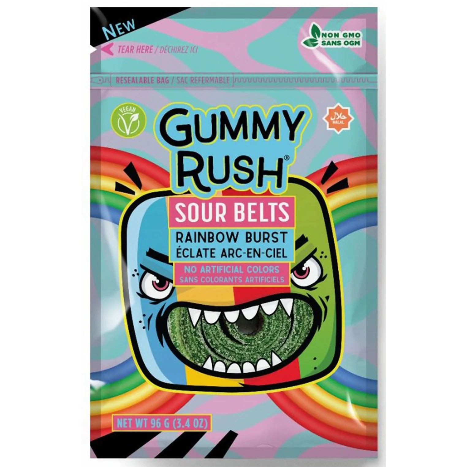 GUMMY RUSH - SOURBELT RAINBOW BURST 4x12x96 GR