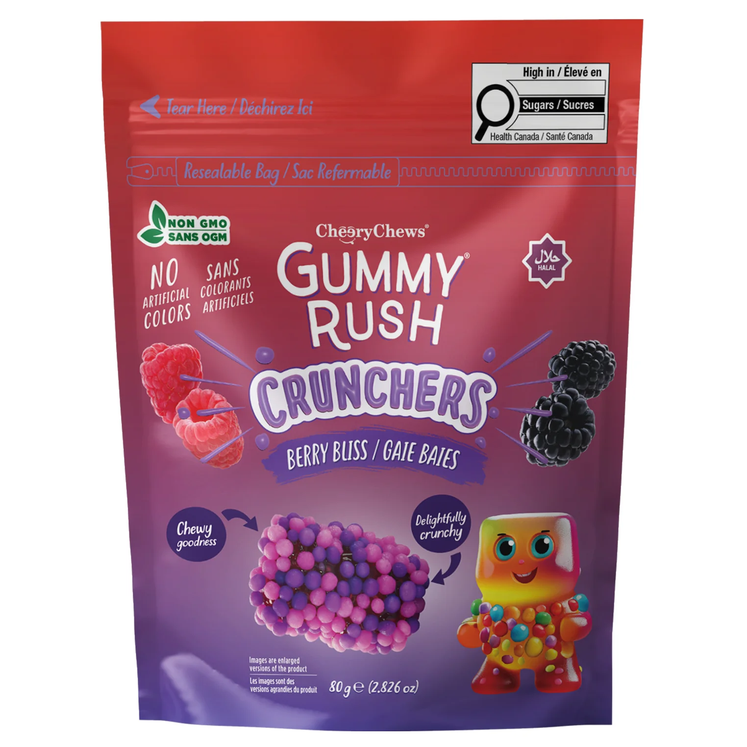 GUMMY RUSH - CRUNCHERS BERRY BLISS 80GR