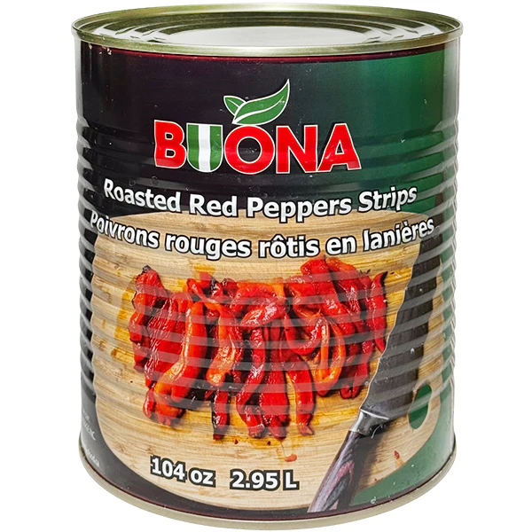 BUONA - ROASTED RED PEPPERS STRIPS 6x104 OZ