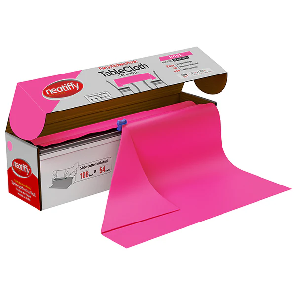NEATIFFY - PINK TABLECLOTH 54INx108FT 1ROLL