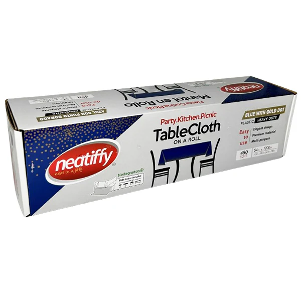 NEATIFFY - BLUE GOLD DOT TABLECLOTH ROLL 1