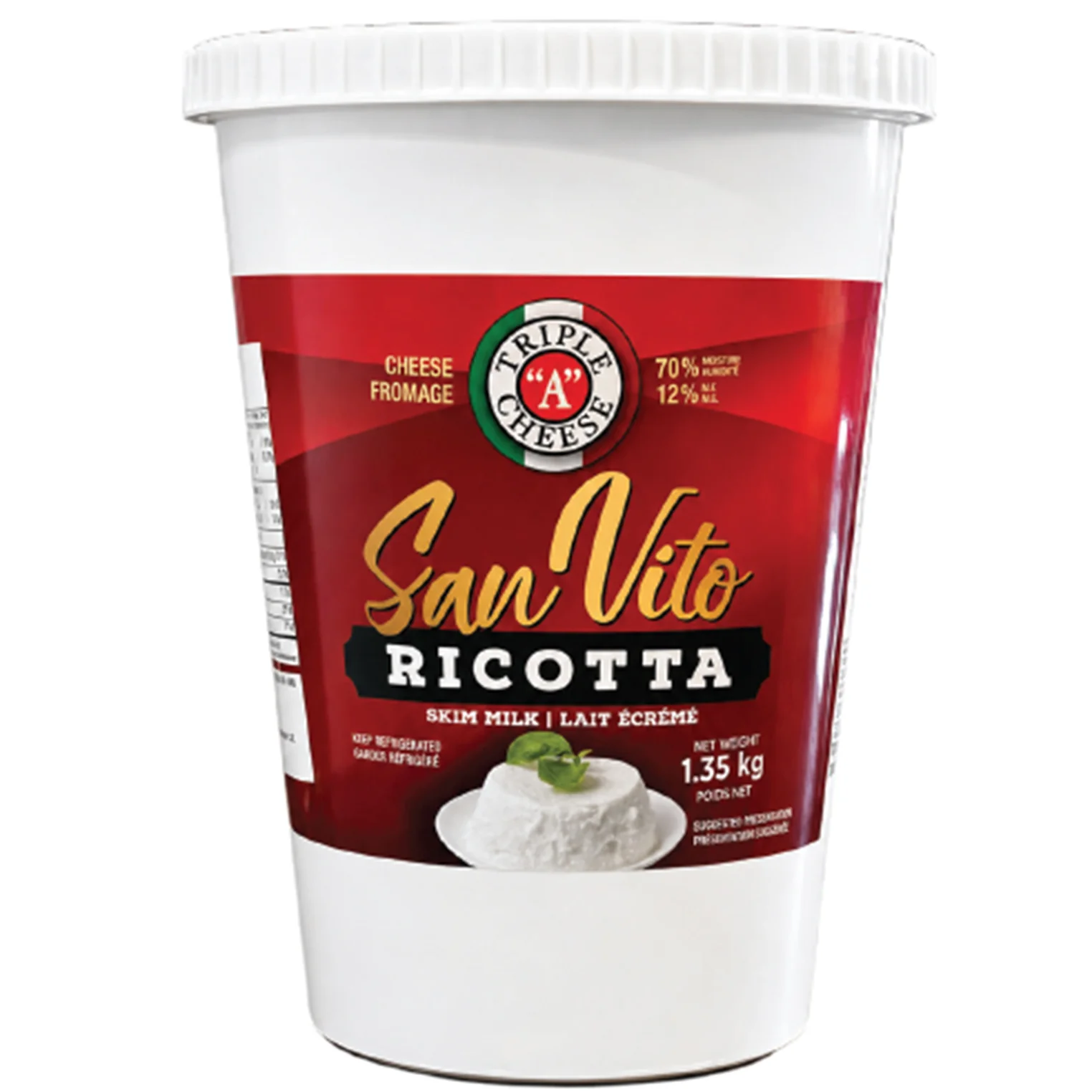 SAN VITO - RICOTTA PART SKIM MILK 1.35KG