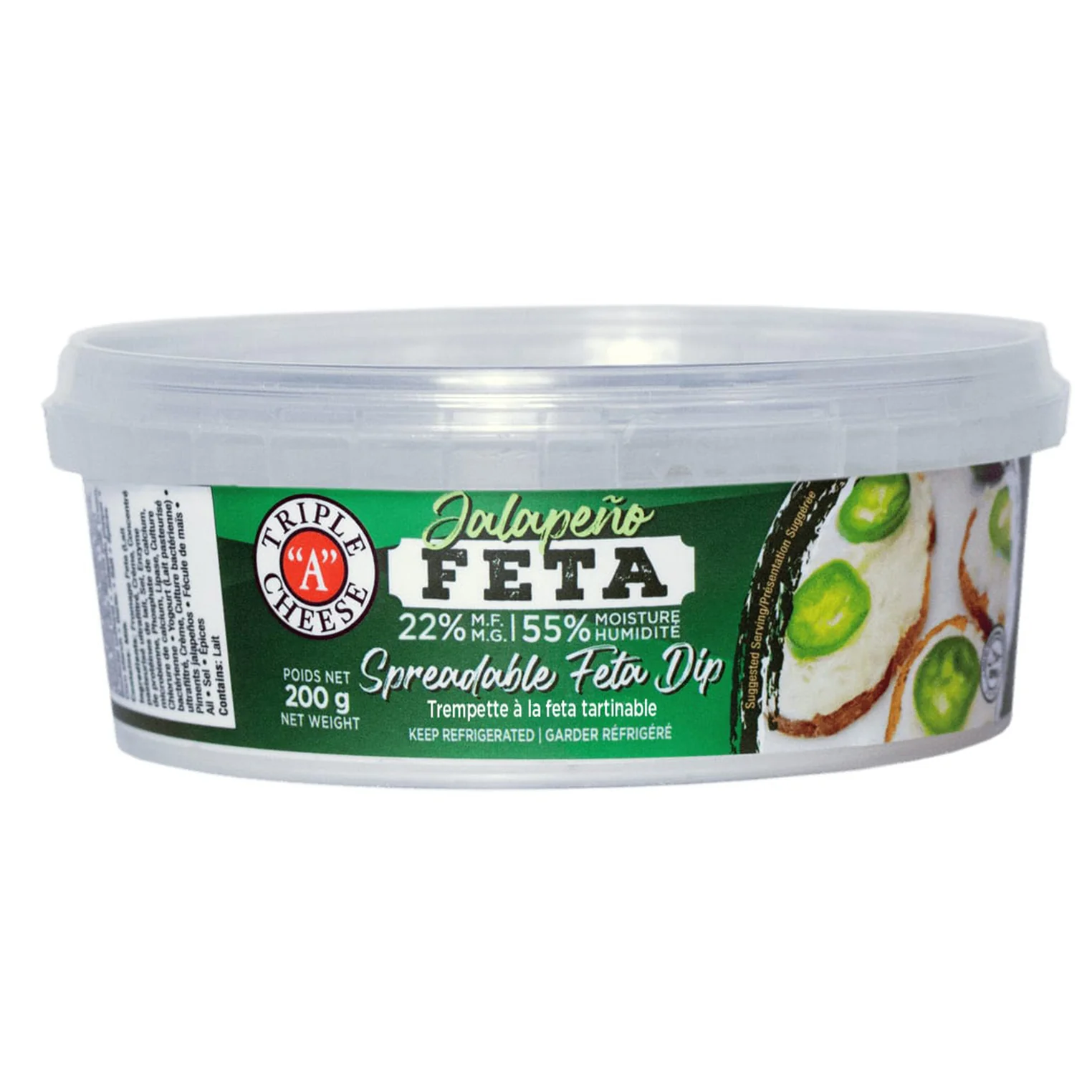TRIPLE A - SPREADABLE JALAPENO FETA DIP 200GR