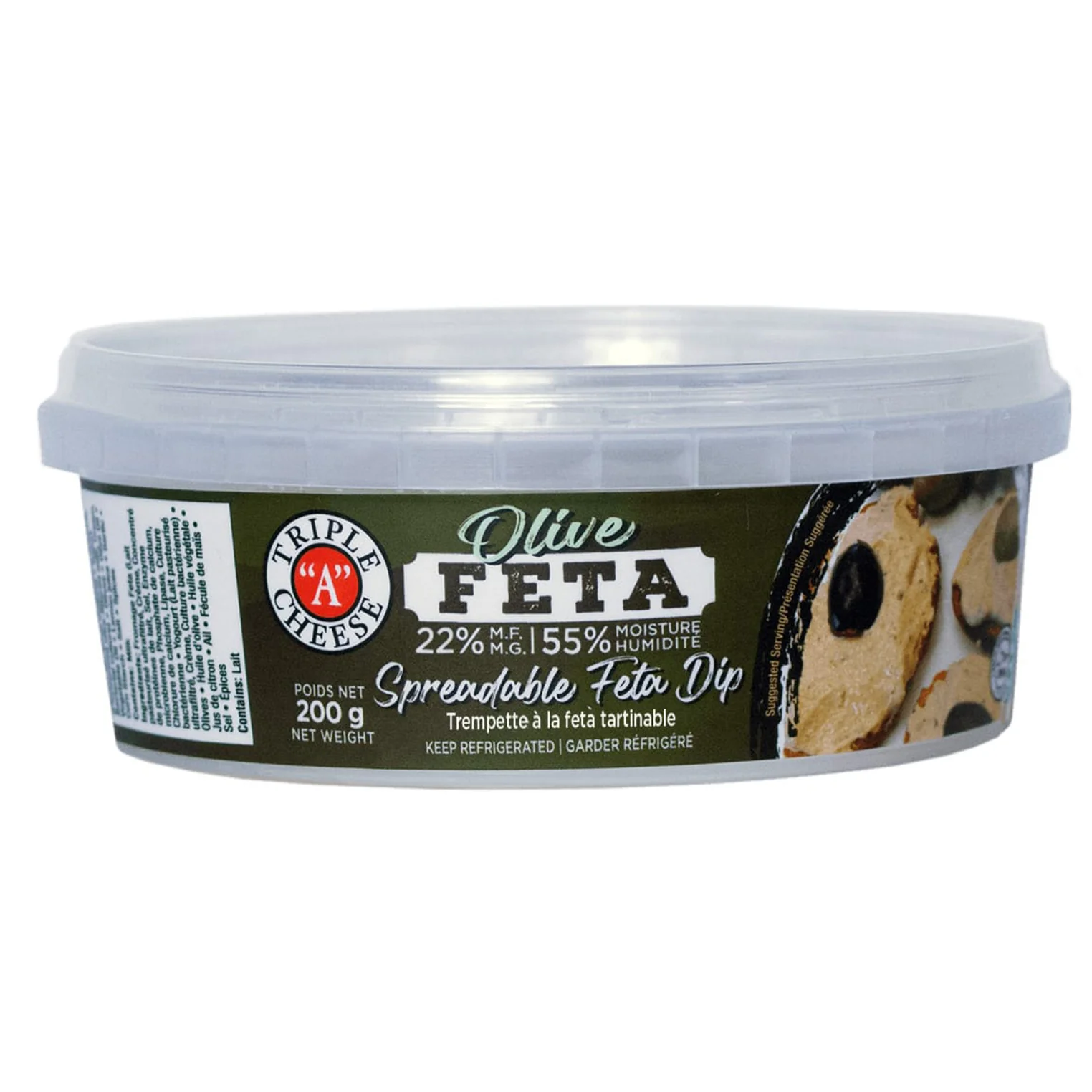 TRIPLE A - SPREADABLE OLIVE FETA DIP 200GR