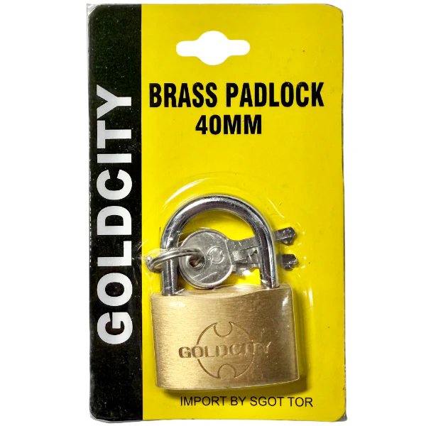 GOLD CITY - BRASS PADLOCK 40mm EA