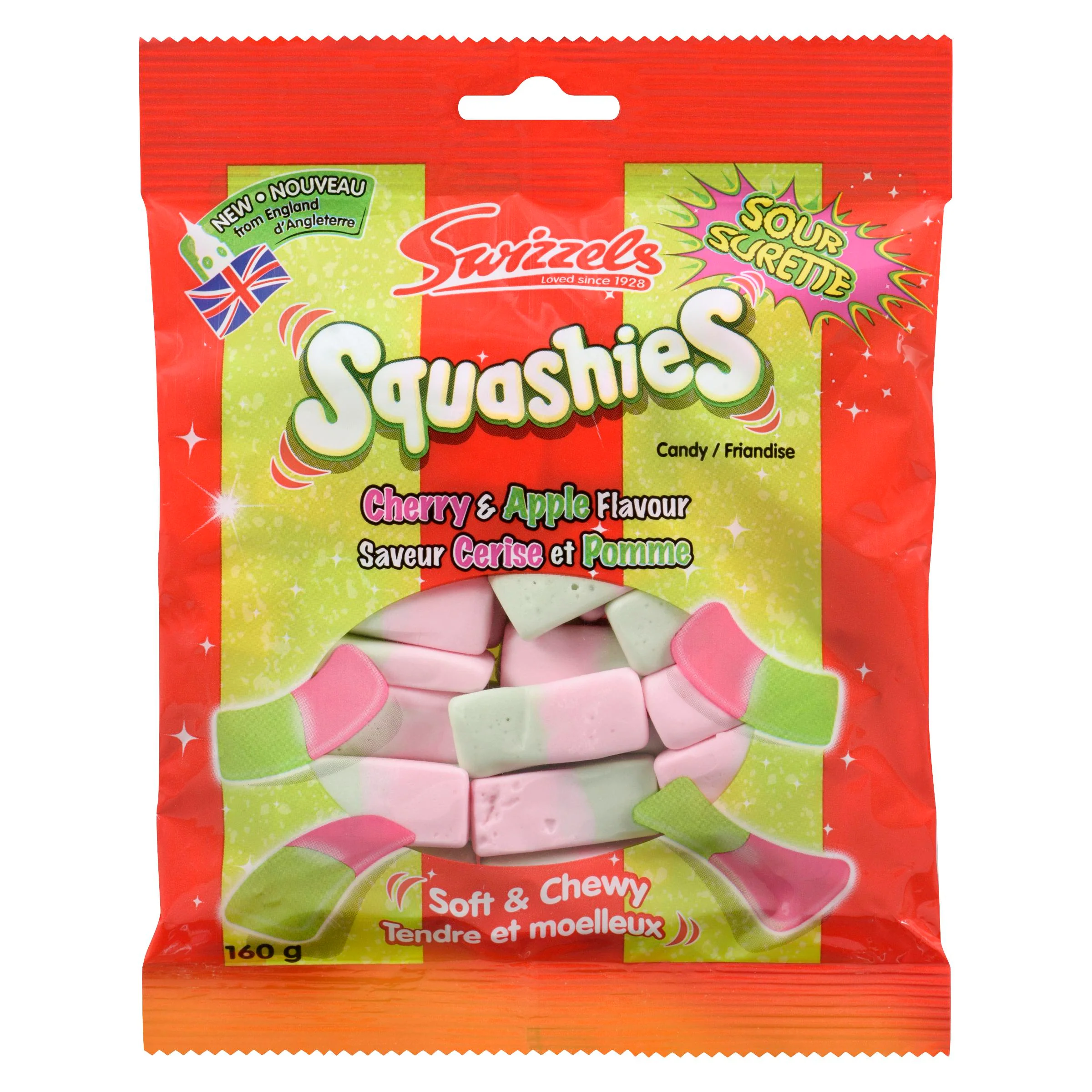 SWIZZELS - SOUR CHERRY APPLE SQUASHIES 160GR
