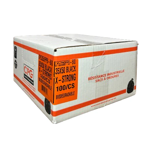 CPG - XSTRONG BLACK BIODEGRADABLE BAGS 35X50 100PK