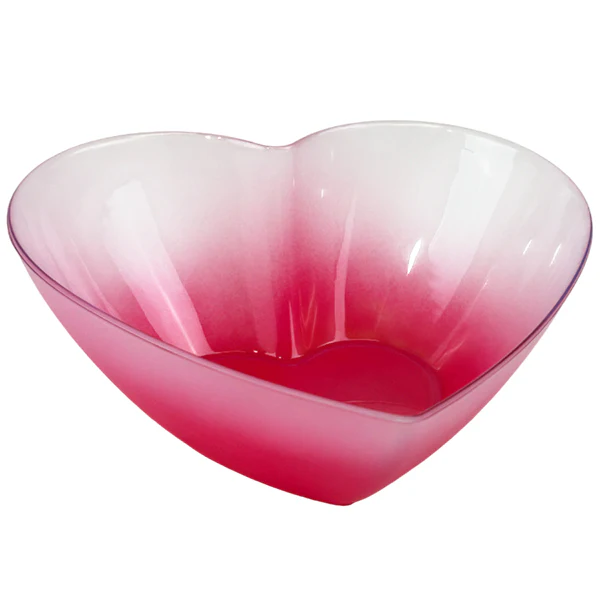 VALENTINE GRADIENT FROSTED HEART SALAD BOWL 8.38 IN