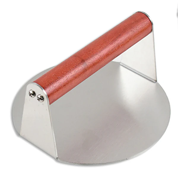GRILL MAESTRO - WOODEN HANDLE SMASH BURGER PRESS 6IN