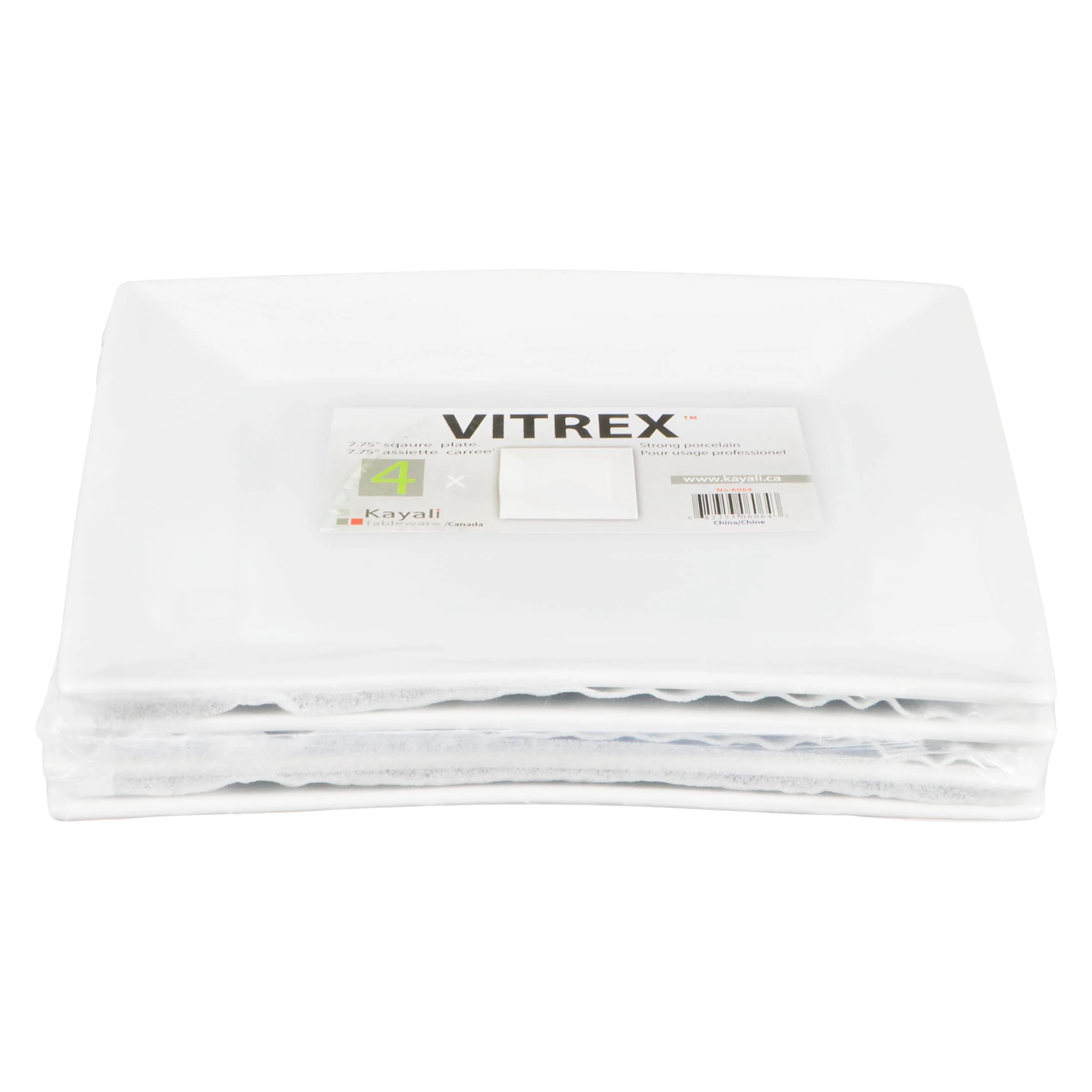 VITREX - 7.75IN SQUARE SIDE PLATES 4PK