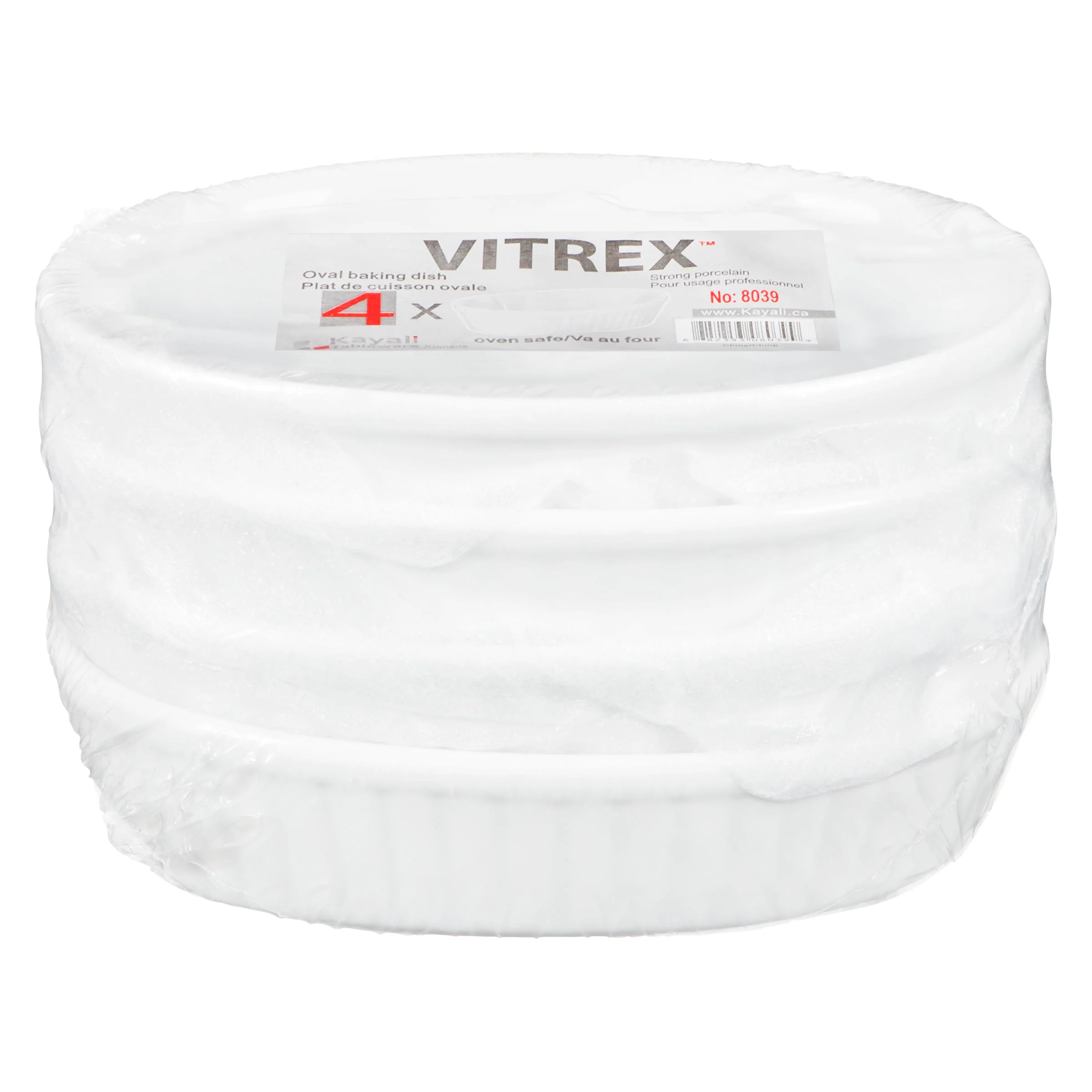 VITREX - SMALL OVAL BAKING DISH 5.75IN 4EA