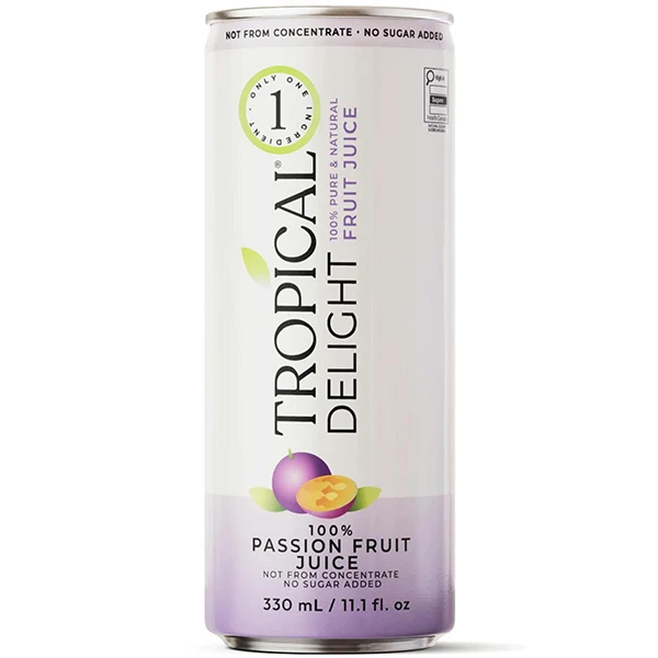 TROPICAL DELIGHT - PASSIONFRUIT JUICE 100% CAN 12x330 ML