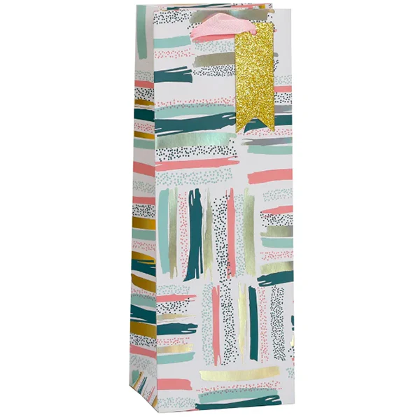 EPC - ABSTRACT/GLITTER STAMP BOTTLE GIFTBAG 12x1 UN