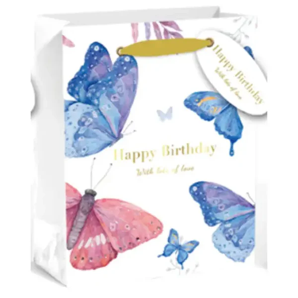 EPC - BUTTERFLIES HAPPY BIRTHDAY GIFTBAG LARGE 12x1 UN