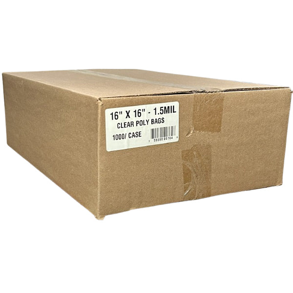 PREFER - 16X16 CLEAR POLY BAGS1.5 MIL 1000EA
