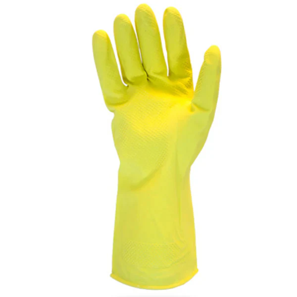 SAFETY ZONE - YELLOW LATEX GLOVES MEDIUM 12PK