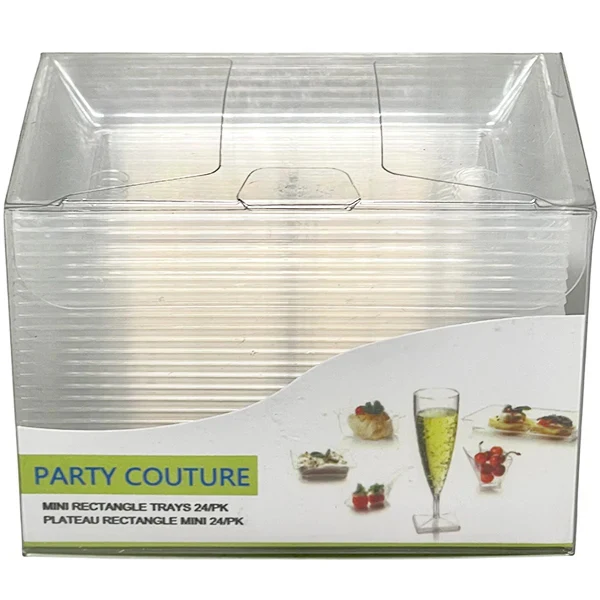 Party Couture - Clear Mini Rectangle Tray 48x24 PK