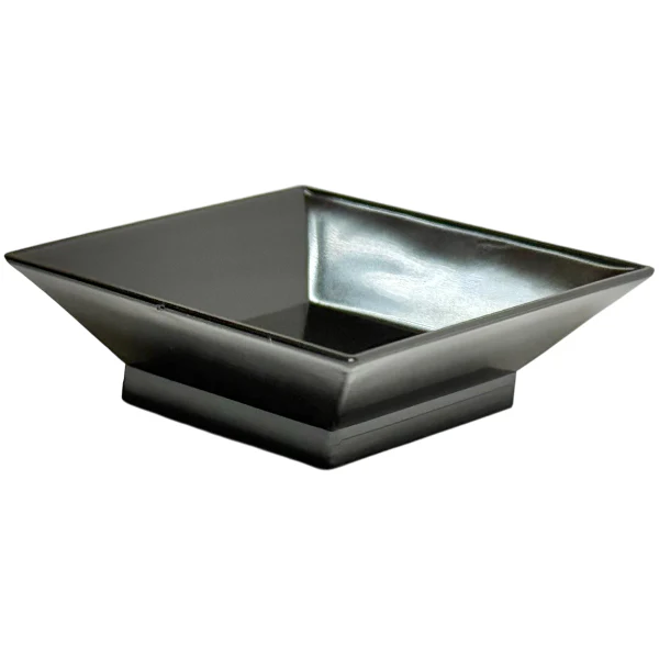 PARTY COUTURE - BLACK MINI SQUARE PLATES 2.5IN 24PK