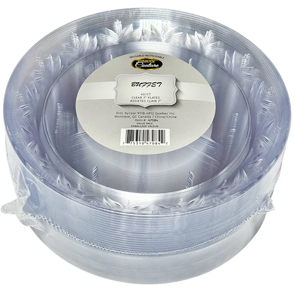 MADISON - CLEAR BUFFET 7IN PLATES 40CT