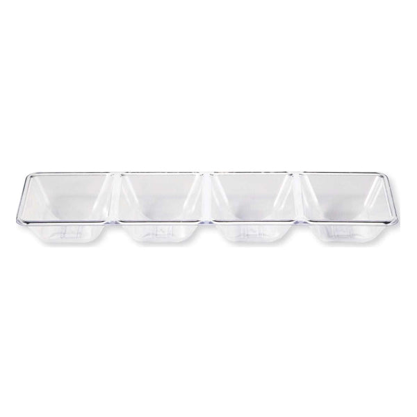 PARTY COUTURE - CLEAR 4 COMPARTMENT RECTANGLE TRAY 1EA