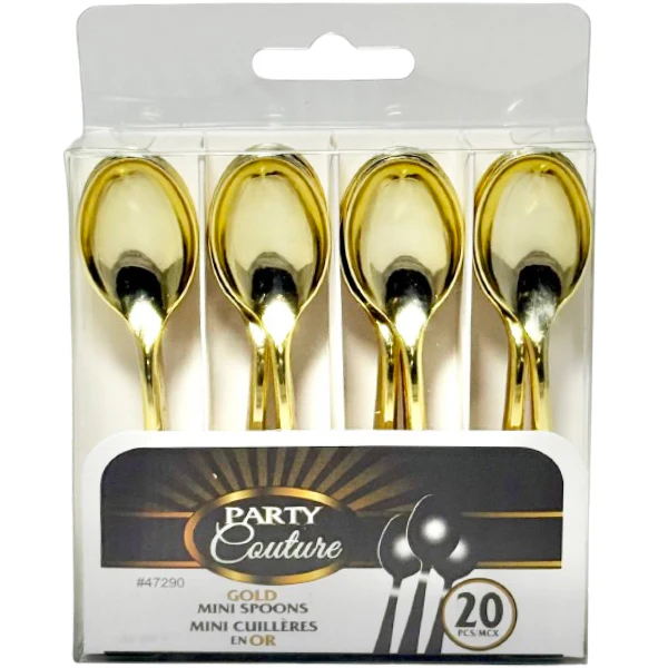 PARTY COUTURE - GOLD MINI SPOON 20 PK