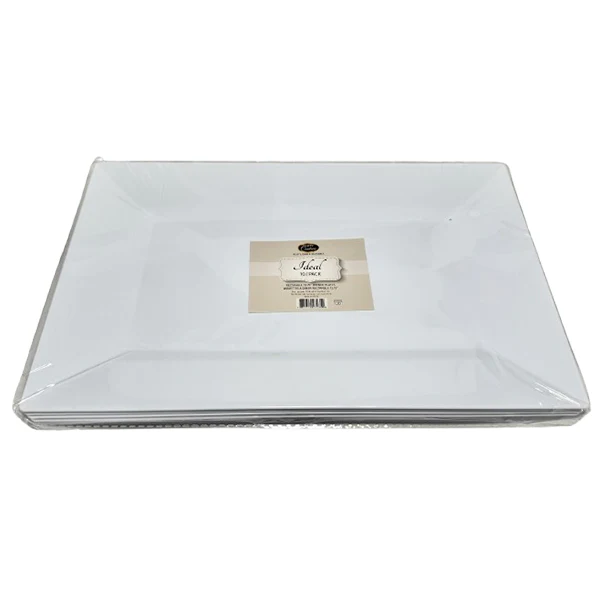 MADISON - 12.75" WHITE RECTANGLE PLATES 10PK