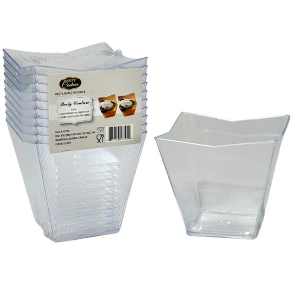 PARTY COUTURE - CLEAR SQUARE 4oz CUP 10PK