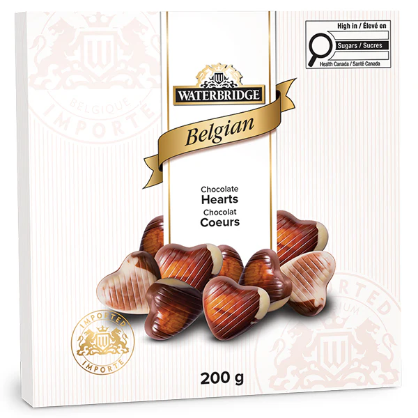 WATERBRIDGE - BELGIAN HEARTS CHOCOLATE 200GR