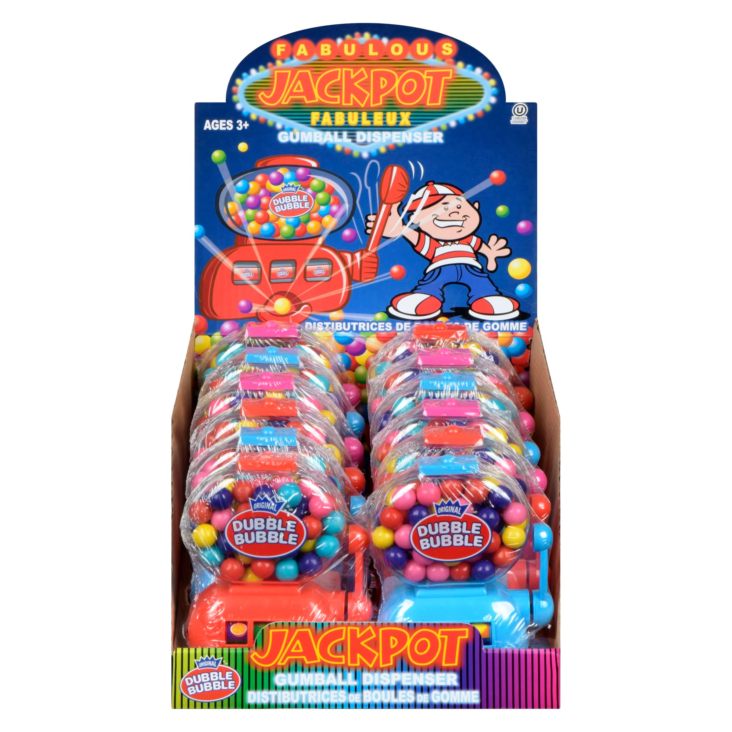 DUBBLE BUBBLE - JACKPOT GUMBALL DISPENSER 12EA