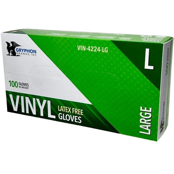 GRYPHON BRAND - VINYL GLOVES POWDER FREE LARGE 100EA