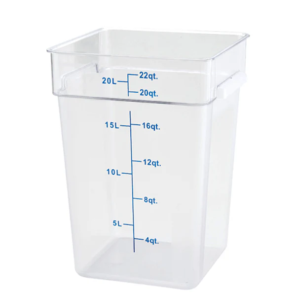 WINCO - TRANSLUCENT SQUARE 22QT STORAGE CONTAINER 1EA