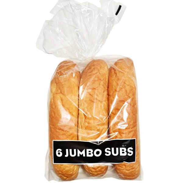 B&A BAKERY - JUMBO PLAIN SUB BUNS 12" 6PCS