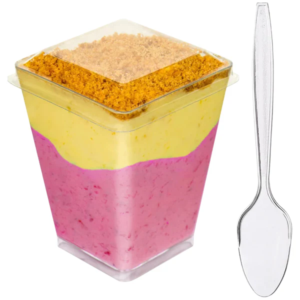 ROYAL - COMBO- SHOOTER CUP/ FLAT LID & CLEAR MINI SPOON 10CT