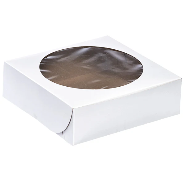 E.B. BOX - ROUND WINDOW CAKE BOXES 8x8x2.5 250EA