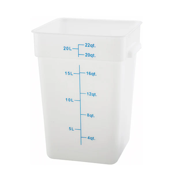 WINCO - WHITE SQUARE 22QT POLYPROPYLENE 1EA