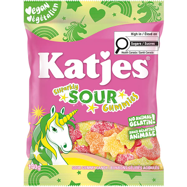 KATJES - SOUR PLANT BASED GUMMIES 140GR