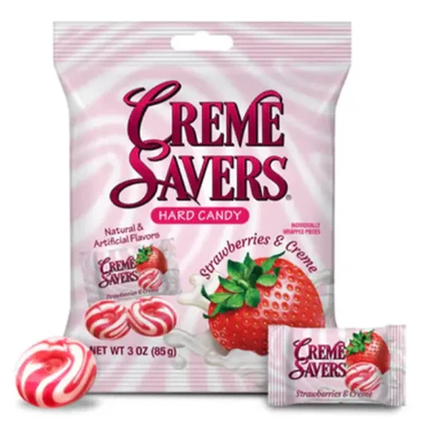 CREME SAVERS - STRAWBERRIES & CANDY 85GR
